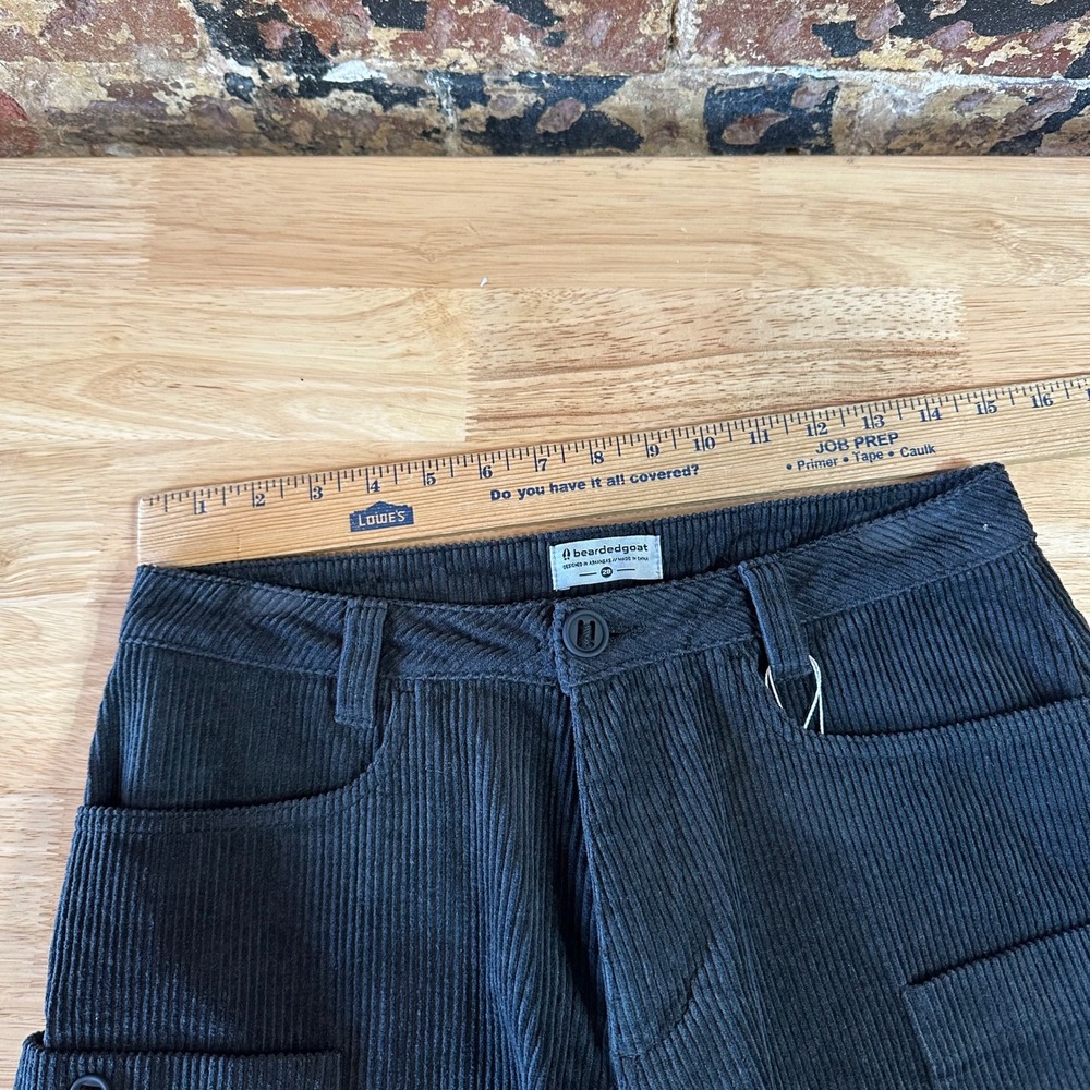 Bearded Goat Summer Days Corduroy Shorts Mens 28 Black Workwear - Picture 6 of 12